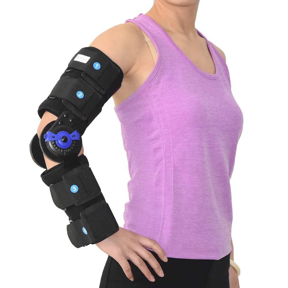 ROM hinged Elbow Arm Forarm Braces Support Splint Orthosis Orthotics Band Pad Belt Immobilizer Strap Wrap 5