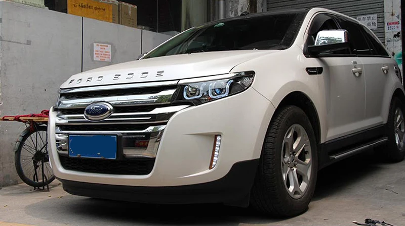 VLAND Автомобильная фара для Ford Edge фары 2010 2011 2012 2013 передние фары с биксеноновым проектором и светодиодный DRL