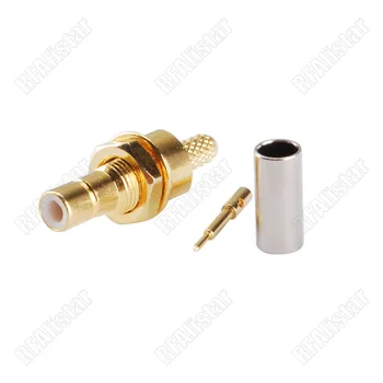 

100 Pieces SMB Male Plug Nut Bulkhead Crimp For RG174 RG316 LMR100 Coax Cable RF Connector Straight Brass Goldplated