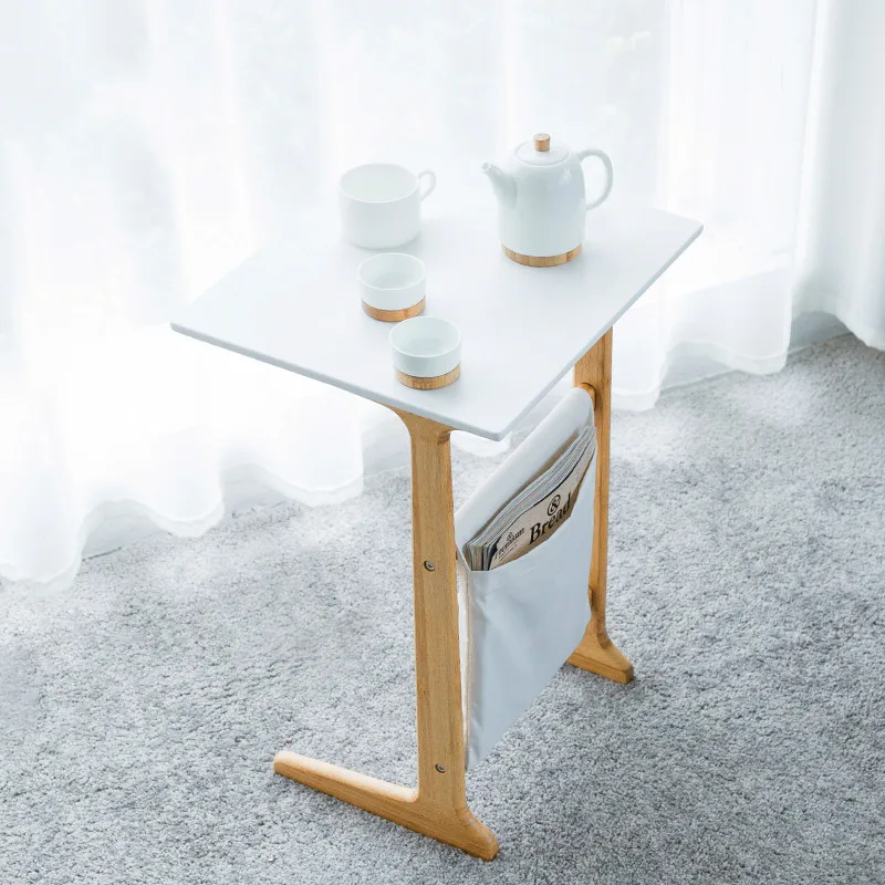 

Time-Limit!! Natural Bamboo Coffee Table Tea Table Wood Plastic Coffee Table Desk Leisure Magazine Storage Rack Table with Bag