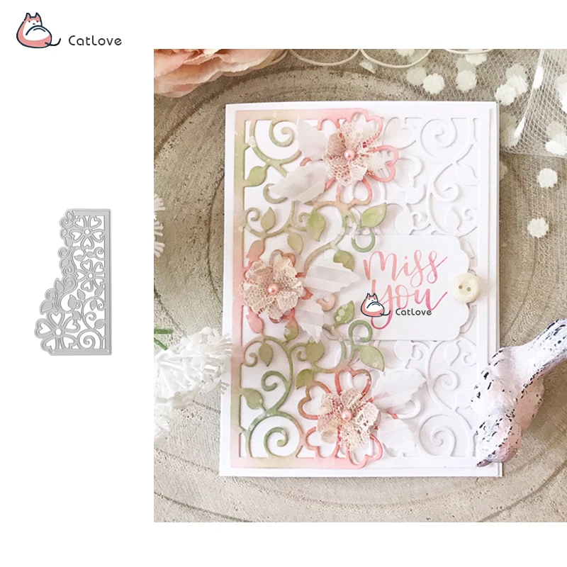 

Side Floral Panel Etched Metal Cutting Dies Stencil For Scrapbooking Album Embossing Paper Cards Deco Crafts Die Cuts New 2019