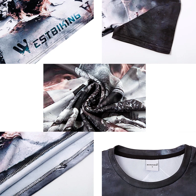 WEST BIKING Bicycle Jersey Men Short Sleeves Quick Dry Sport Clothes Running Cycling T-shirt Jersey Motocross MTB Cycling Shirt