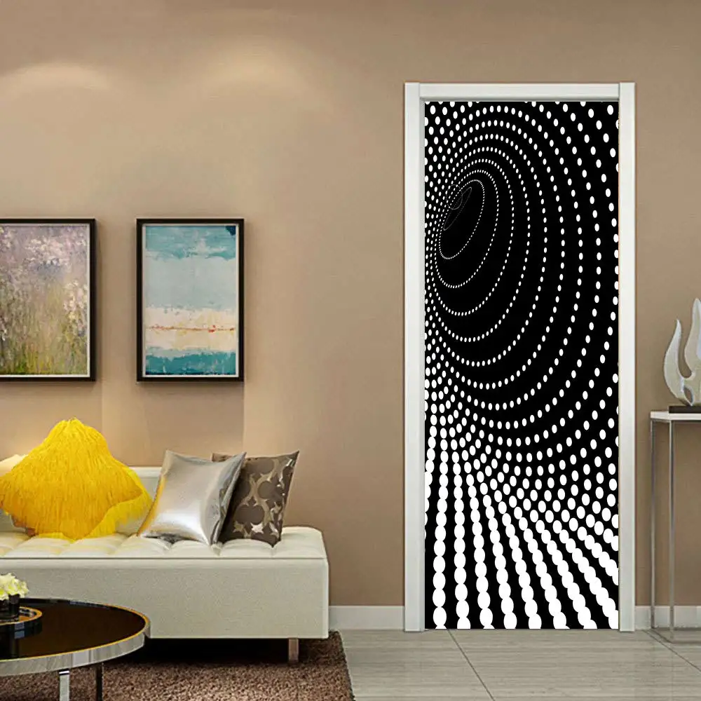 Креативные 3D наклейки на дверь в стиле Dazzle Point DIY, домашний декор, самоклеющиеся обои, водостойкая Фреска для ремонта дверей спальни
