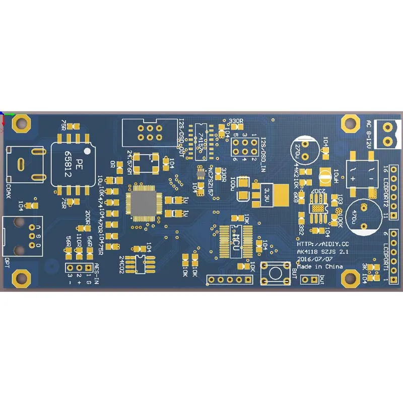 AK4118 Модуль платы цифрового приемника SPDIF AES turn I2S частота дискретизации с ЖК