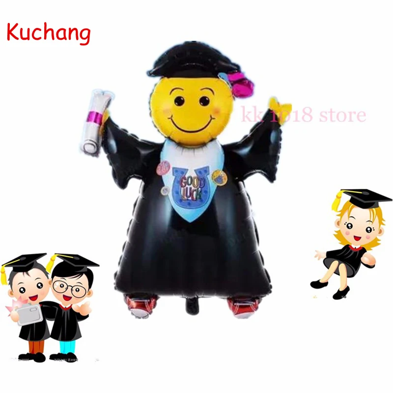 

1pcs Bigger 72*103cm Doctorial hat Foil Balloons Smiling Face Doctor Cap Balloon Graduation Ceremony Party Decoration Supplies