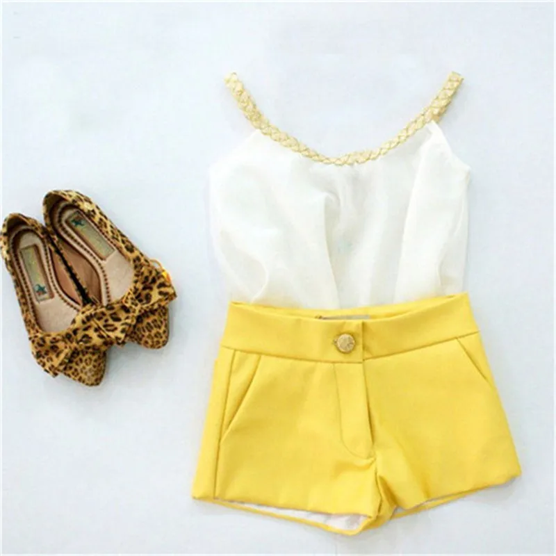 

Kid Toddler Baby Girl Chiffon Clothes Halter Tops T Shirt +Pants Outfits Summer Children Set Baby Girl Clothe Fashion Sleeveless