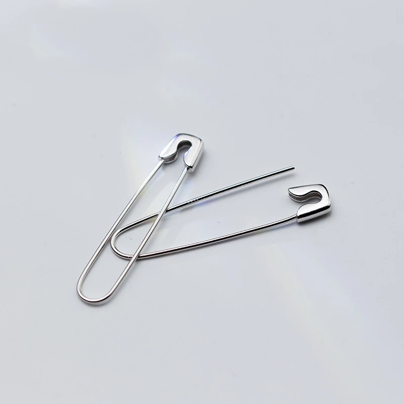 

MloveAcc Minimalism Style Pin Brooch Earrings 925 Sterling Silver Stud Earrings for Women Gift Fashion Jewelry