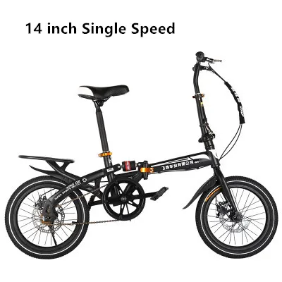 14 Inch Single Black Бренд BMX велосипед 14/16 дюймов колеса дисковый тормоз складной Bicicleta детский женский велосипед - Цвет: 14 Inch Single Black