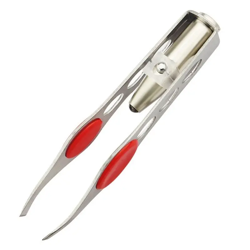 

With LED Lamp Clip Eyebrow Tweezers Eyebrow Makeup Beauty Tools Hair Removal Clamp Mini Light Delicate Eyebrow Trimming