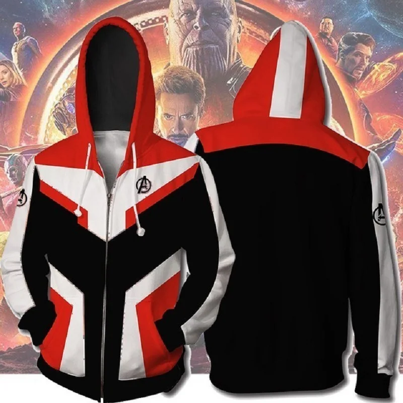 

Marvel Captain Avengers 4 Endgame Hoodies Men Gyms Fitness Hooded Zipper Avengers End Game bodybuilding Jacket Sweatshirt Hoodie