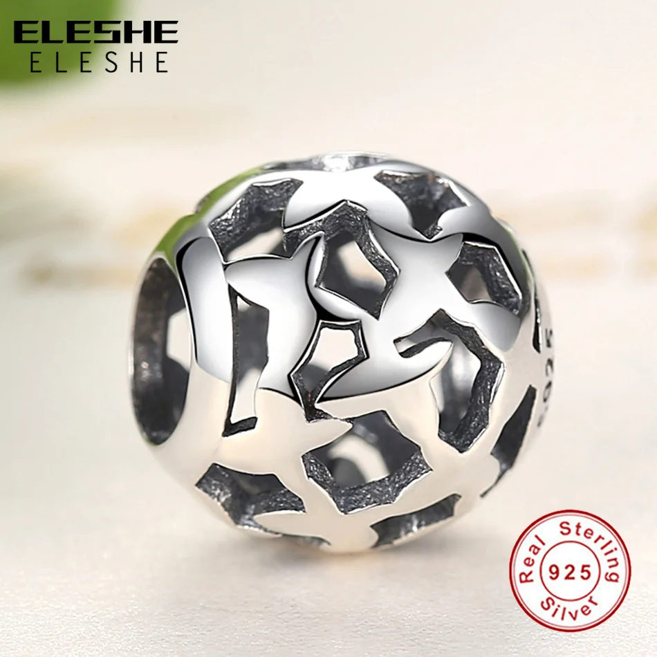 ELESHE Fit Original Charms Bracelet DIY Jewelry Butterfly Family Tree Heart Openwork Charm 925 Sterling Silver Beads