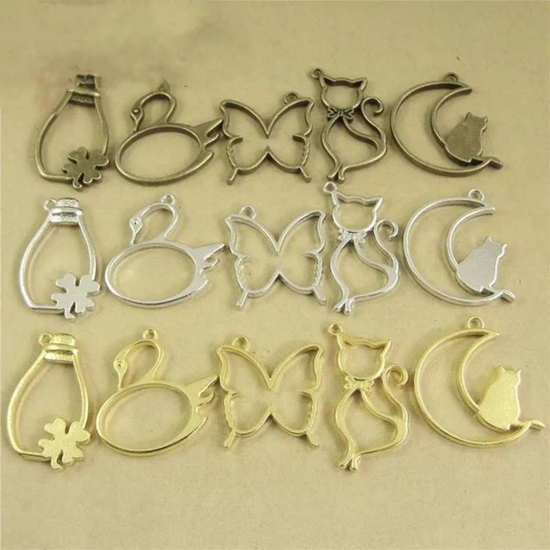 5pcs-Animals-Blank-Pendant-Base-Vintage-Charm-Photo-Frame-Bronze-Tone-Ancient-Necklace-Pendant-DIY-Dripping