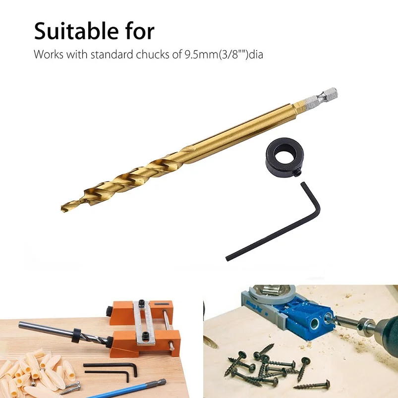  Pocket Hole Jig Step Drill Woodworking Joinery For Wood Drilling Tool 38inch Herramientas 40JY21 (10)