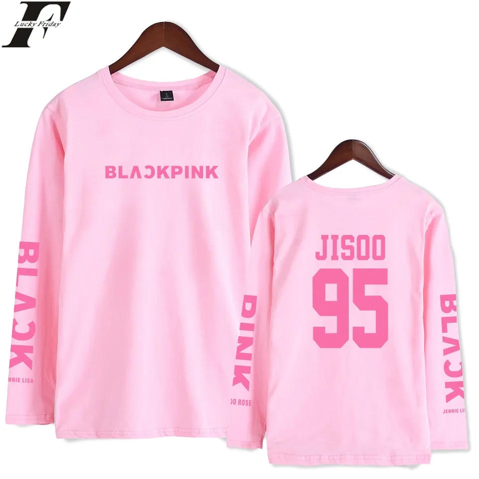 LUCKYFRIDAYF 2018 BLACKPINK Kpop Girl's Group Long Sleeve T Shirt Men