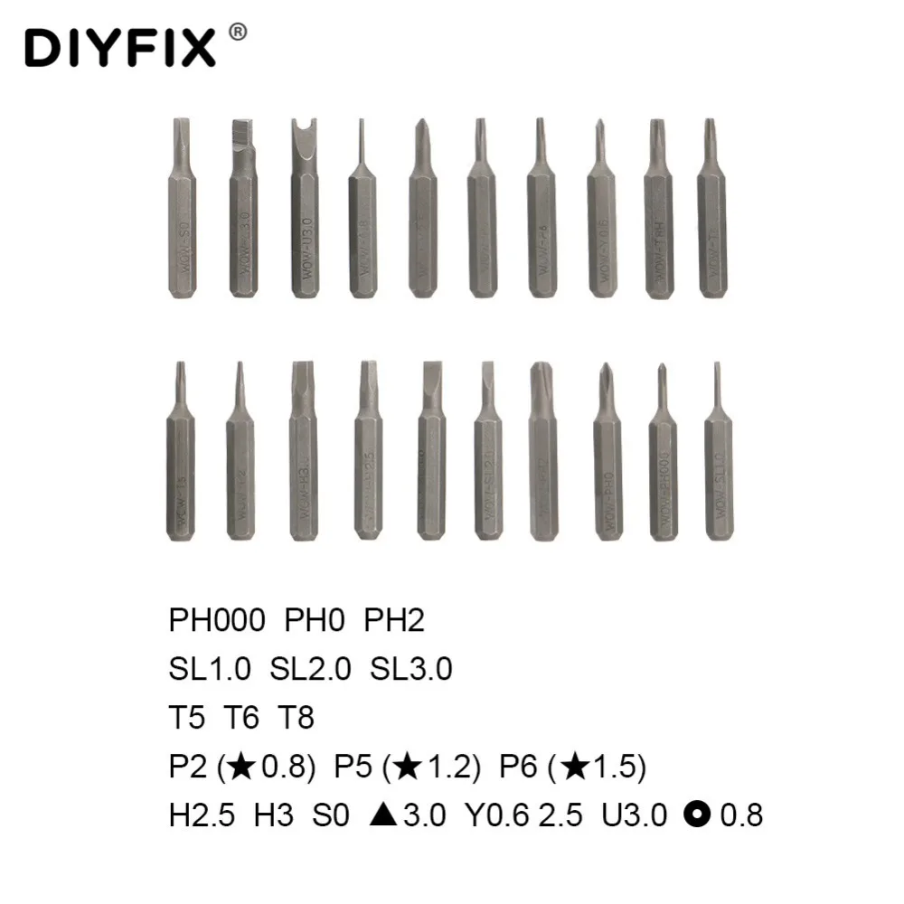 DIYFIX 1P + мини Аккумуляторный Электрический Отвертка наборы с базой 20 шт бит