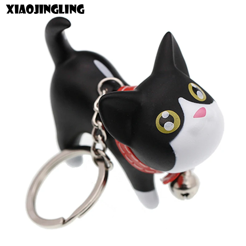 XIAOJINGLING Multicolor Cute Cat Kitten Keychain Animal Dolls Keyring