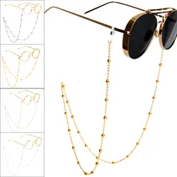 Модная шикарная Женская цепочка для очков для чтения металлический шнур для солнцезащитных очков украшенный бисером ремни золотой