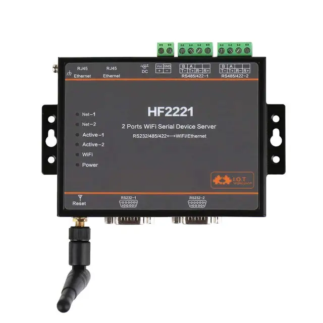 Best Price Industrial Modbus 2Ports Serial Server RS232/RS485/RS422 to WiFi Ethernet Device Converter Connector Unit Best Price Industrial Modbus 2Ports Serial Server RS232/RS485/RS422 to WiFi Ethernet Device Converter Connector Unit