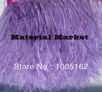 

Free Shipping 10 Yards/lot light purple Ostrich Feather fringe feather trimming 5-6inch in width