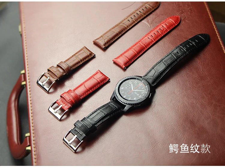 

strap amazfit 1 2s pace bip for Samsung Galaxy watch 42 46mm active Gear sport S2 S3 Ticwatch 1 2 E pro leather band