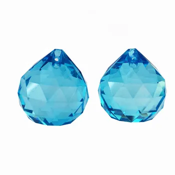 

Free Shipping 102pcs/Lot , 30mm , Aquamarine Color Crystal Lighting Ball , Crystal Chandelier Ball For Beaded Curtain Pendant