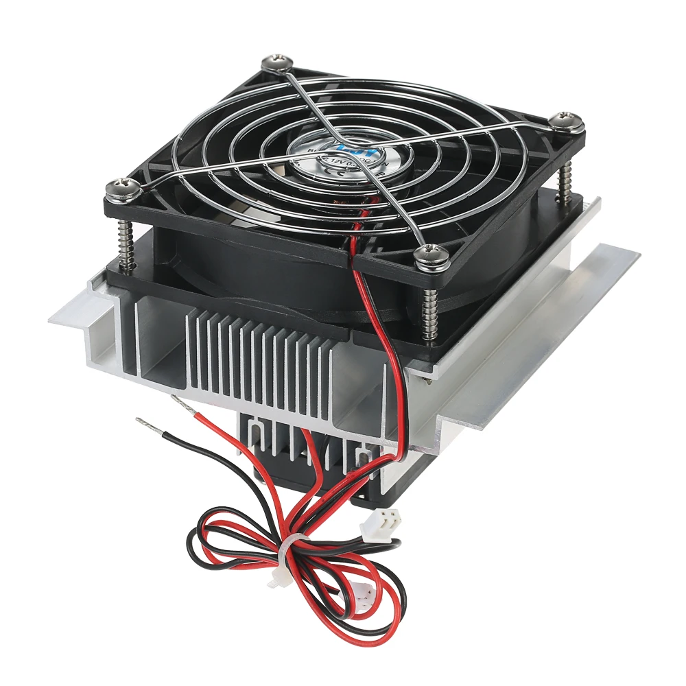 

DIY Thermoelectric Peltier Refrigeration Radiator Semiconductor Cooling System Kit Cooler Conduction Module Fan