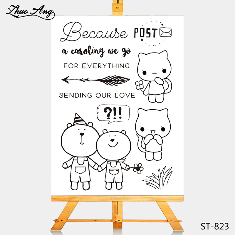 

Animal post for love Transparent Clear Silicone Stamp/Seal for DIY Scrapbooking/Photo Album Decorative Card Making Clear Stamps