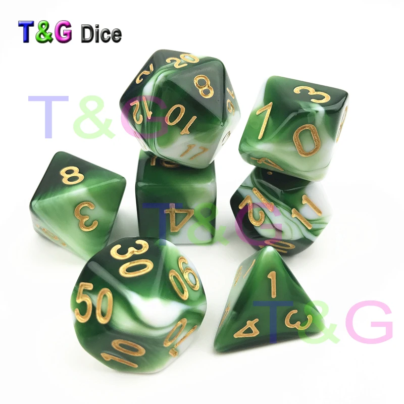 

New Nebula Dnd Dice Set 7pcs/set Translucent D4-D20 for Entertainment/ Rpg Board Game Accessories