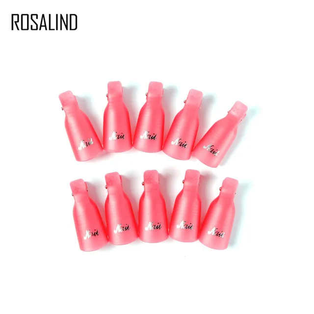 

Rosalind 10PCS 4Color For Selection Plastic Nail Gel Remover Cap Clips UV Gel Polish Wrap Tool For Remove Convenience