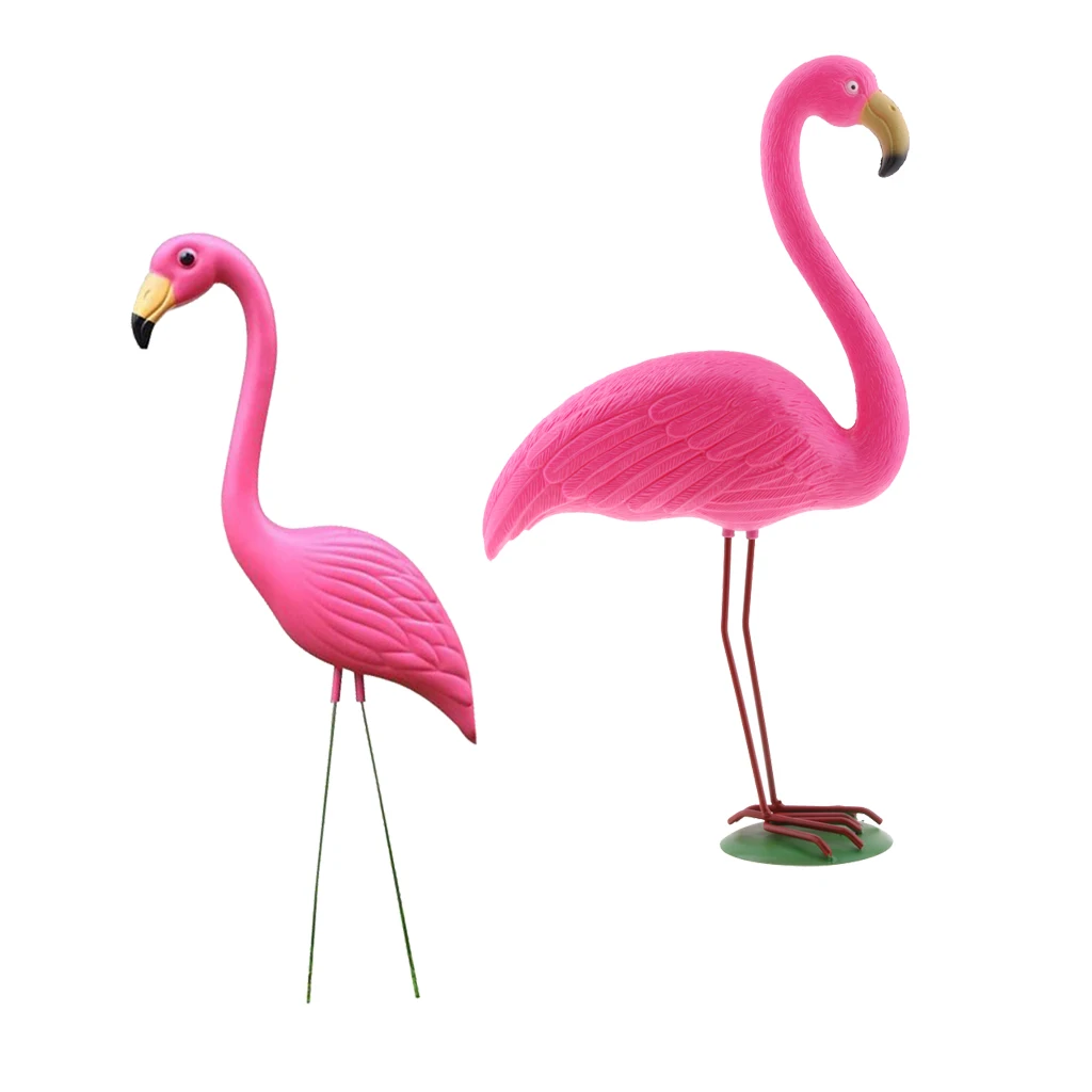 2pc Ture to Nature Pink Flamingo Lawn Figurine Grassland Ornament Home Decor