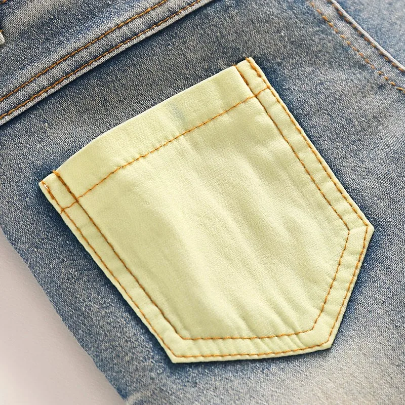 Boys Jeans Children Sring Autumn Full Length Jeans Pants Cotton High Quality Jeans with Elastic Waist For 3 to 7 years old 6