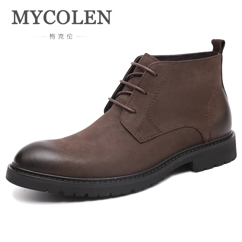 MYCOLEN/Лидер продаж мужские зимние ботинки Роскошные модные Ботильоны