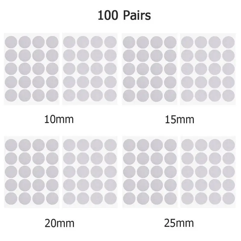 100 пар самоклеящаяся крепежная лента точки двухсторонняя самоклеящаяся оснастка клейкая наклейка в горошек диски наклейки в горошек диски нейлон