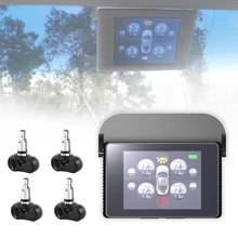 New TPMS Car Wireless Tire Tyre Pressure Monitoring System With 4 Internal Sensors For Cars Solar Power