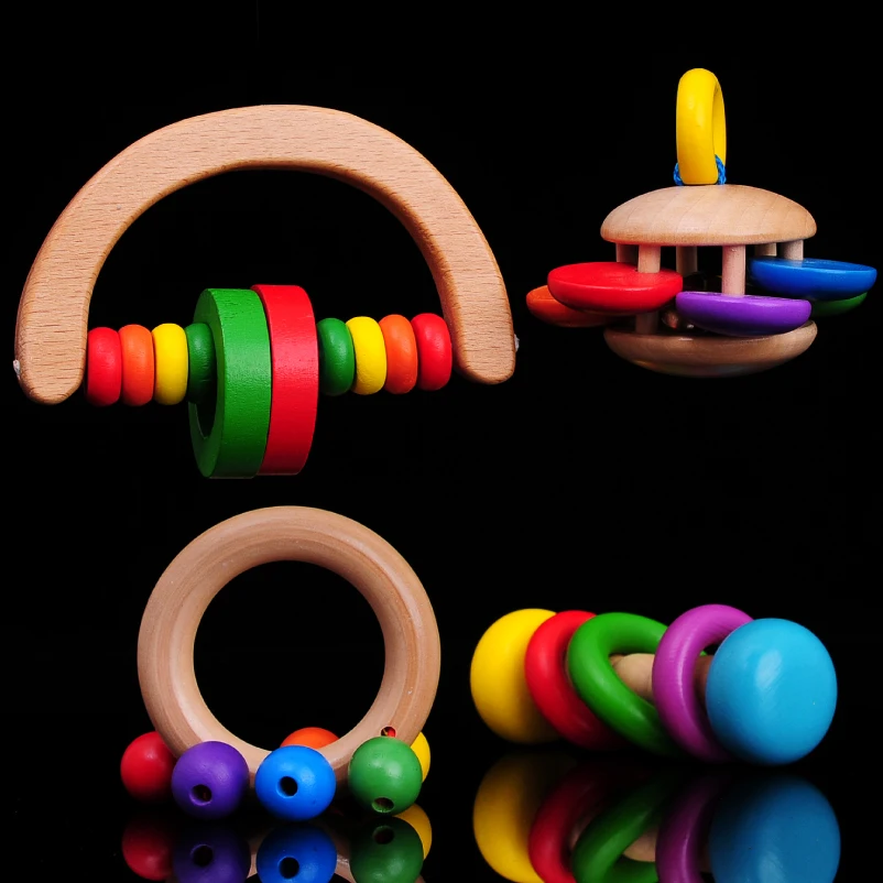 Exempt postage Baby wood rattles, puzzle toy baby 1