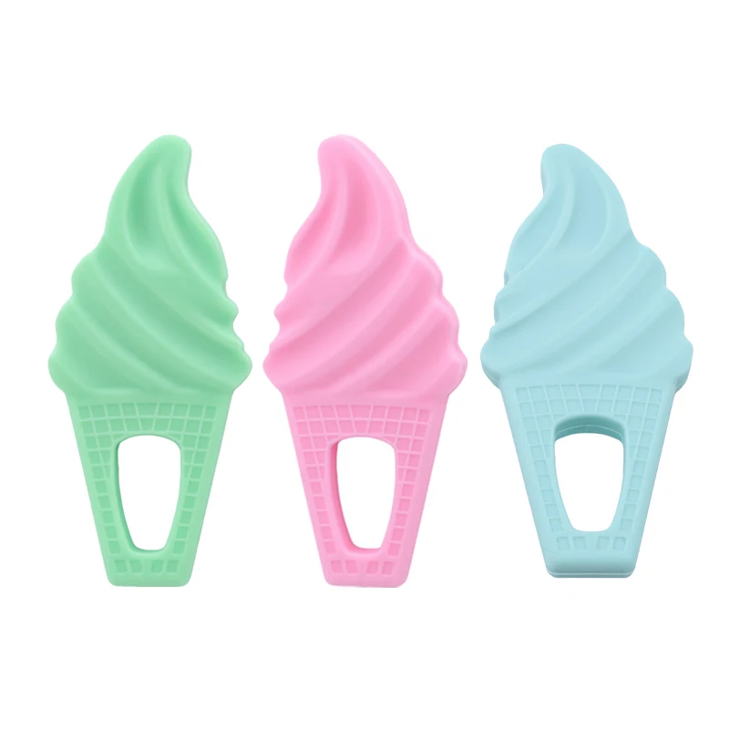 

Baby Teether Ice Cream Shape Teether Infant Tooth Bites Toys Chew Pendant Food Grade Silicone Baby Care Supplies