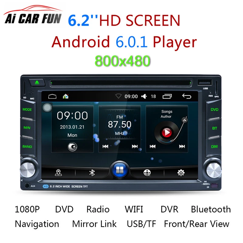 

AR6002B 6.2inch Car DVD Player 2Din Touch Screen Stereo Radio Auto Audio MP5 Player with GPS Navigation function Remote Control