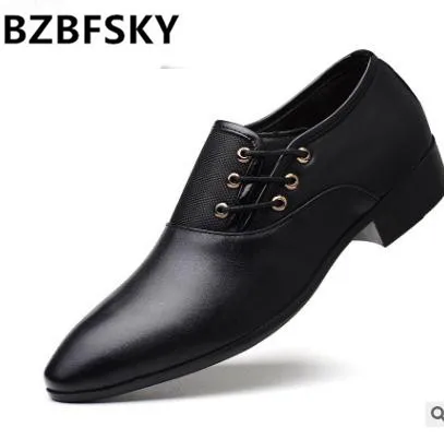 

BZBFSKY Tangnest Luxury Brand Men Oxford Flats Pu Leather Male's Elevator Shoes Solid Slip-on Men Formal Dress Shoes Size 37~44