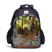 3D Zoo Animals School Bags for Boys Dinosaur Schoolbag Child Bookbag Kids Backpack mochilas escolar infantil 16 Inch