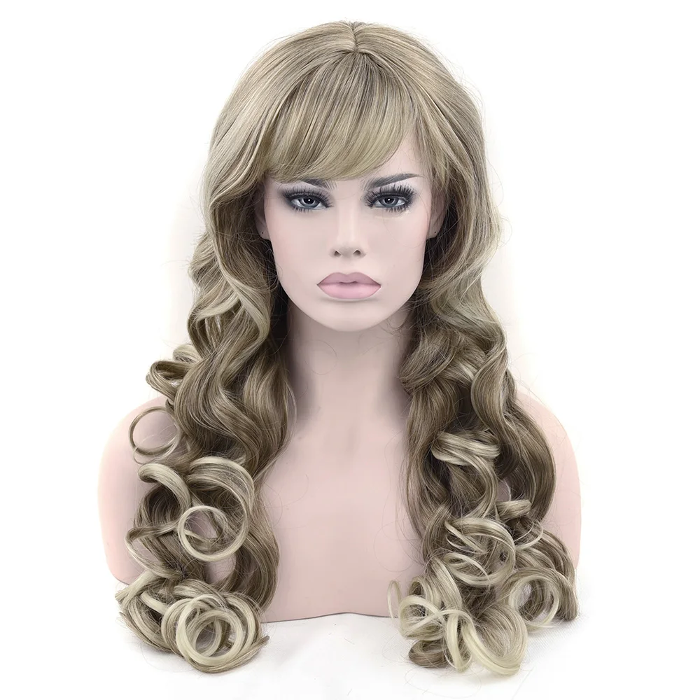 

Soowee Synthetic Hair Long Wavy Brown Mixed Blonde Color Cosplay Wigs Party Hair Wig Headwear Hair Accessories for Women