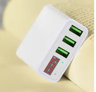 10 шт. смарт-цифровой дисплей зарядное устройство три USB порта Портативный мобильный телефон зарядное устройство голова Быстрая Зарядка адаптер для iPh/7/6/samsung - Тип штекера: White with packaging
