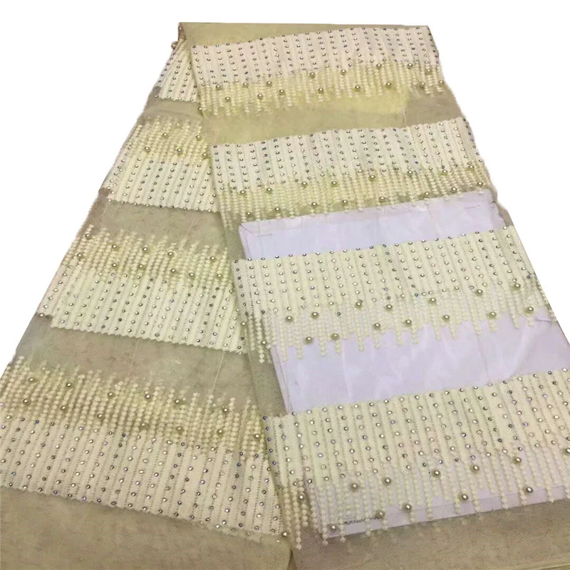 

2018 Popular Guipure Lace Fabric High Quality Nigerian net Lace Fabric African Lace Fabric with beads and stone HJ788-2