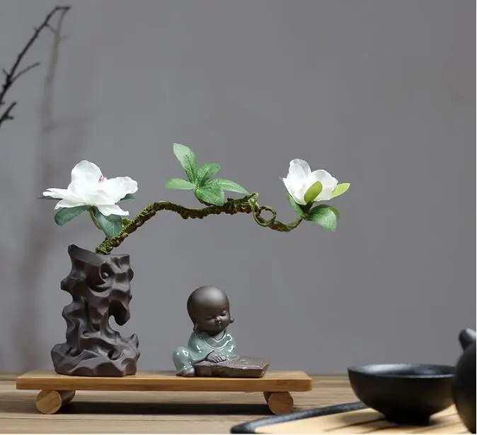Маленький буддизм дзен украшения постмодерн статуэтки для учебы Ретро рамка рокерский орнамент китайский стиль ваза бамбуковые изделия