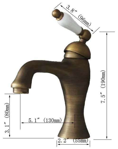 العتيقة النحاس السيراميك وحيد مقبض حوض الحمام الغرور بالوعة خلاط صنبور Cnf102