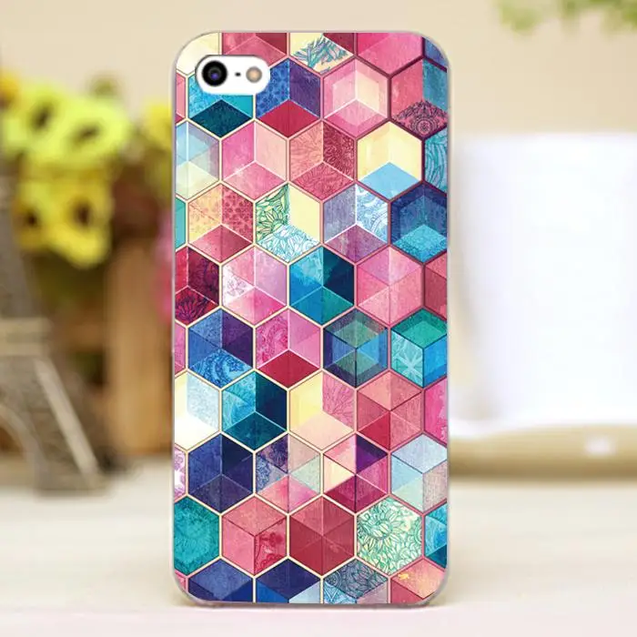 topaz amp ruby crystal honeycomb cubes design transparent design my mobile case