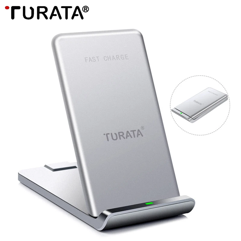 

Turata Wireless Charger For iphone X/iphone 8 Quick Charge 3.0 Fast Charger Pad Holder For Samsung S9 Charging Base Dock Station