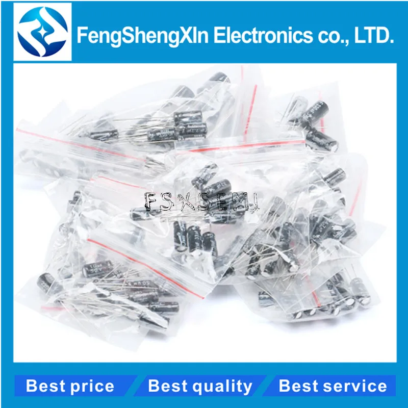 

12values x10pcs=120pcs 1uf~470uf 1uf 2.2uf 3.3uf 4.7uf 10uf electrolytic capacitor Kit Aluminium electrolytic capacitance