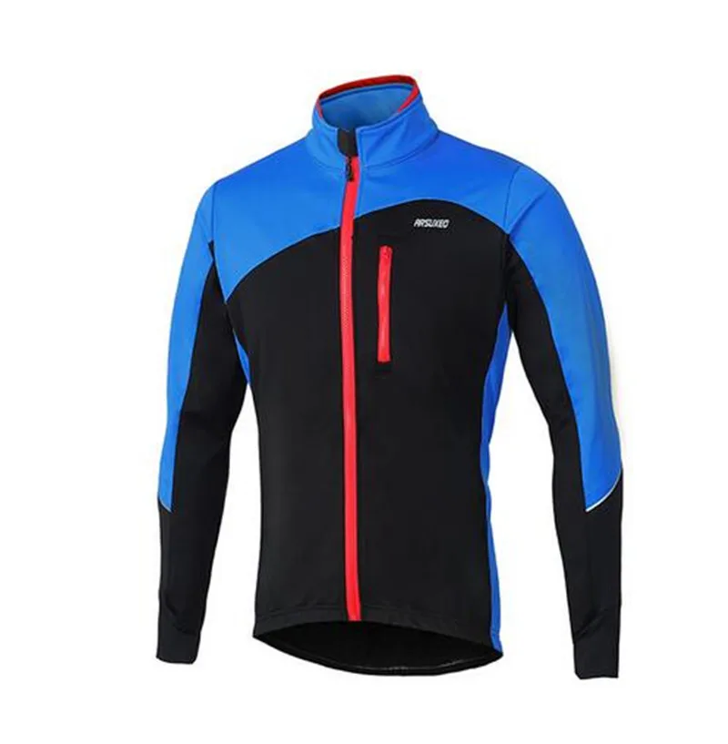 ARSUXEO Men Cycling Jacket Winter Thermal Fleece Warm Up MTB Bike Jacket Windproof Waterproof Reflective Cycling Coat ARSUXEO Men Cycling Jacket Winter Thermal Fleece Warm Up MTB Bike Jacket Windproof Waterproof Reflective Cycling Coat