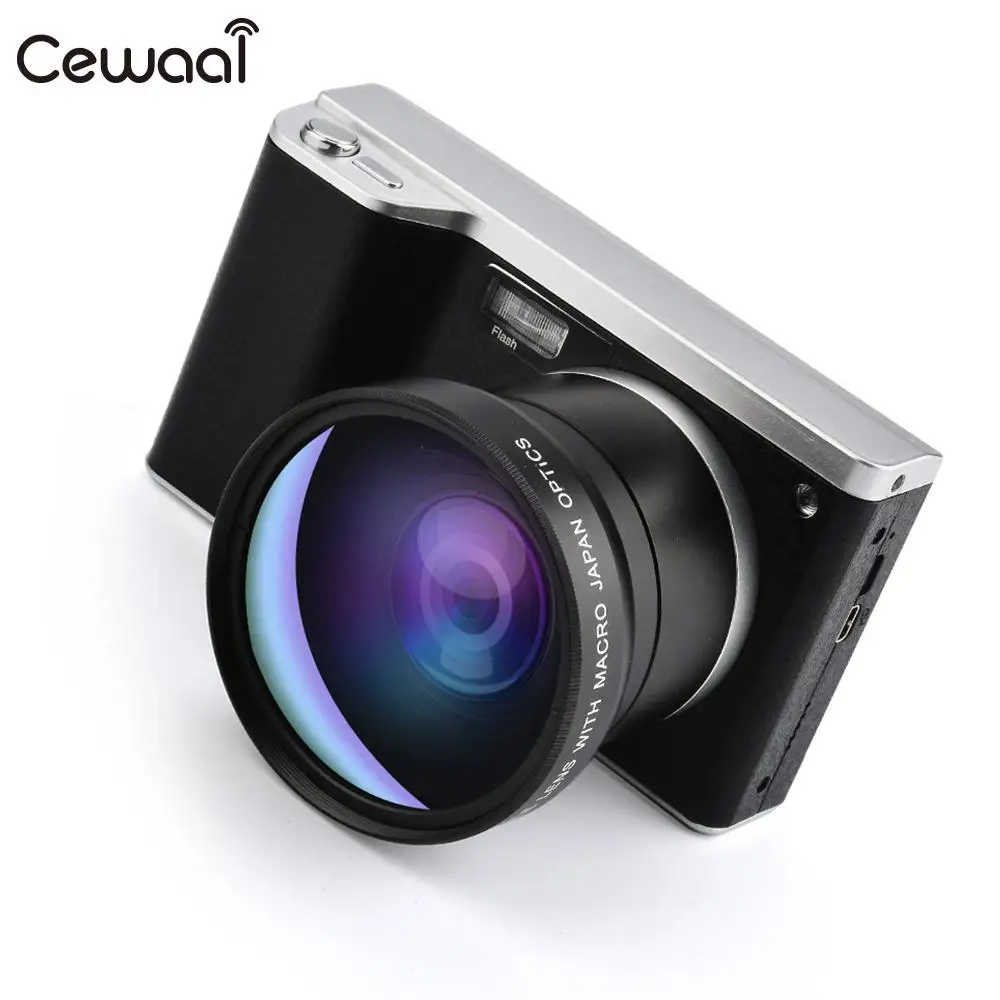 Cewaal CMOS IPS Touch Screen Wide Angle DSLR Highly Sensitive HD Digital Camera High Performance Shutter Camcorder Focus