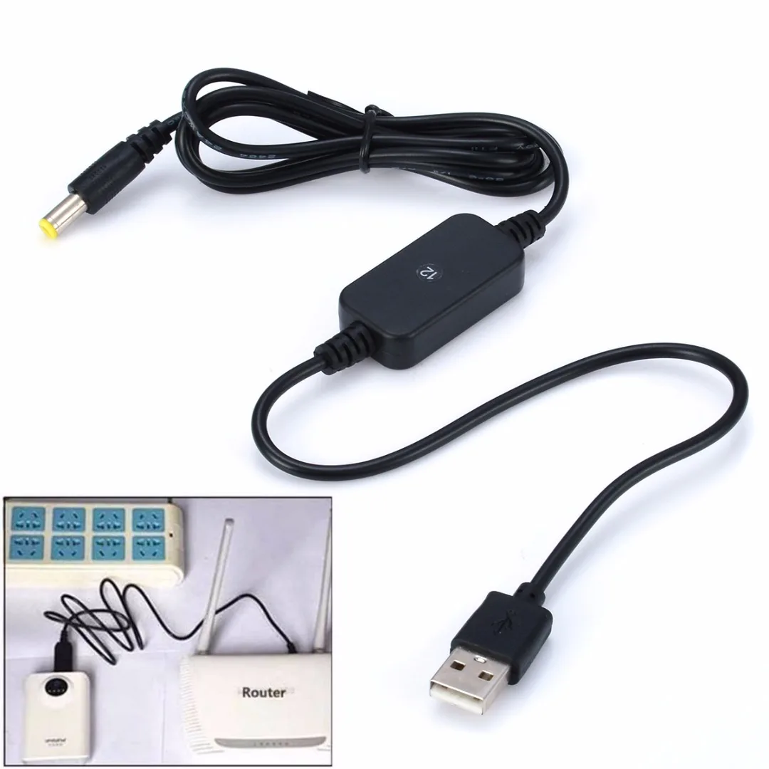 DC - DC Converter Adapter Cable USB 5V to 9V/12V DC Jack 5.5x2.1mm Electrical Step-up Power Module Power Supply Line